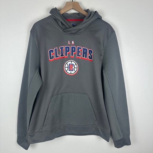 NBA Mens Los Angeles Clippers Basketball TX3 Warm Active Logo Grey Hoodie Large - Picture 1 of 13